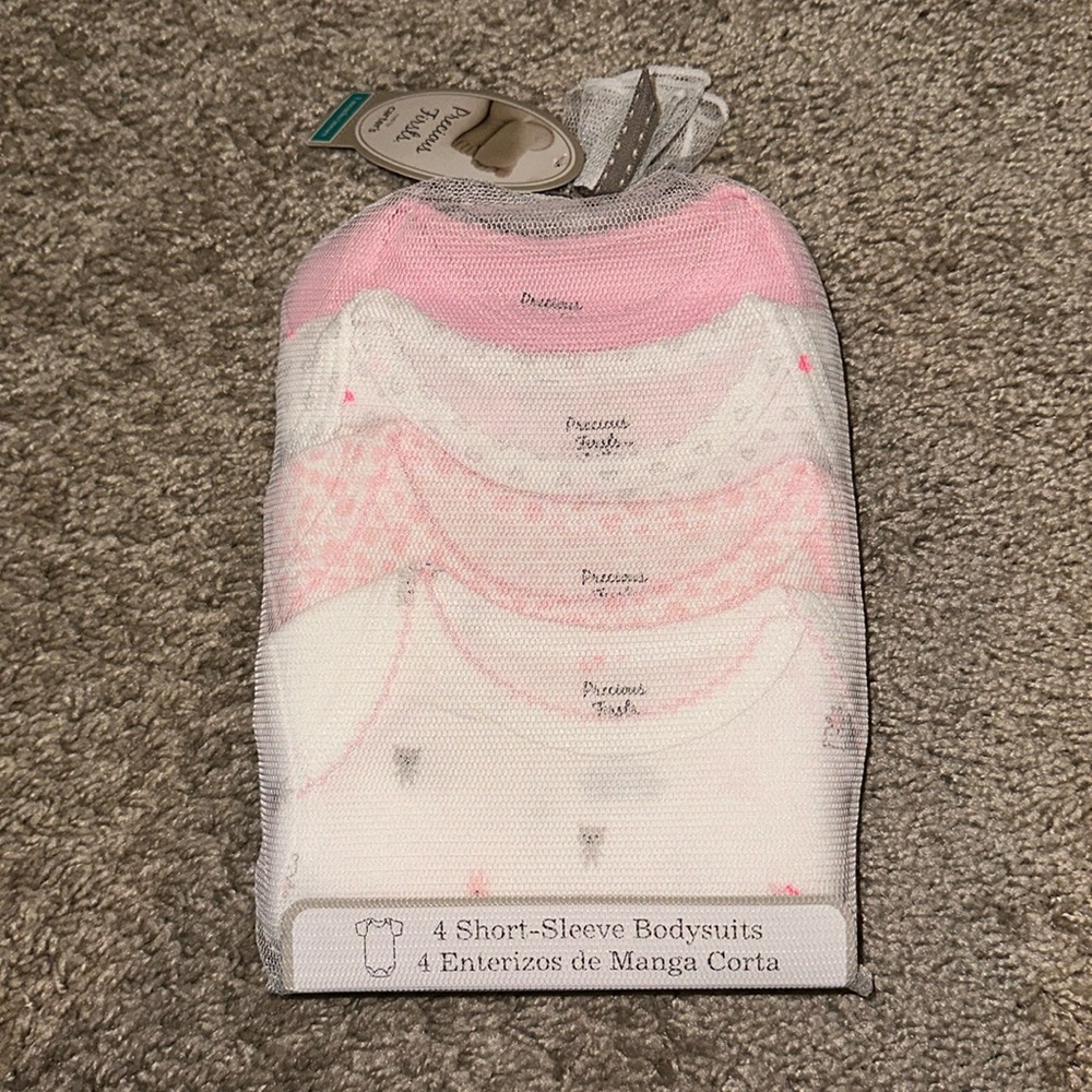 Baby Girl short sleeve body suit 4-pack